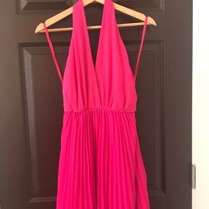 Lulu's open back hot pink dress